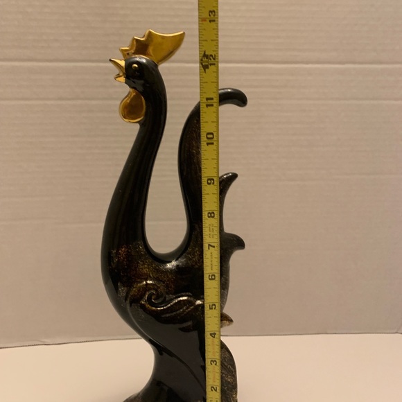 Tall Mid Century Black and Gold Rooster, Wales China, Made in Japan, - Picture 4 of 5